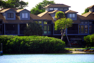 Conch Cottage on quiet island street with private pool.